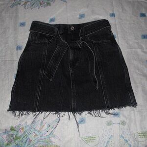 Black denim skirt